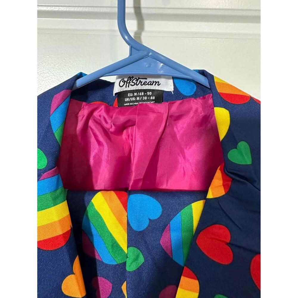 Colorful Heart Pattern Blazer - Picture 4 of 7